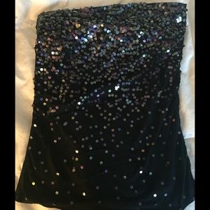 Black Sequined Express Tube Top