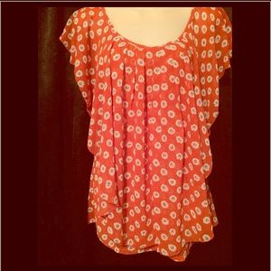 A'reve Orange Floral Top Size S