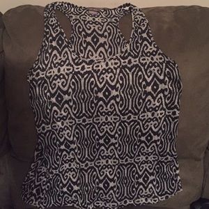 Gray and black tribal burnout racer back tank