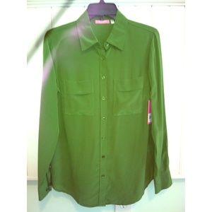 Silk button down blouse