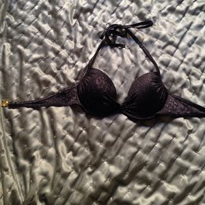 Victoria's Secret Black Cheetah Print Swim Top