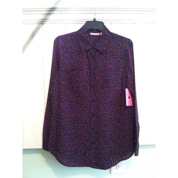 Cheetah print silk blouse