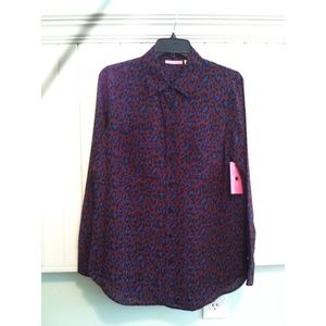 Cheetah print silk blouse