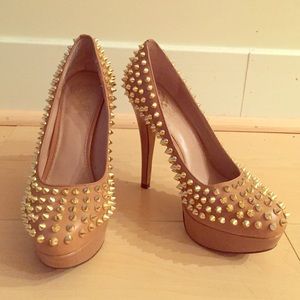 Vince Camuto gold studded stilettos, 6.5