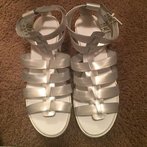 Heeled semi platform sandals