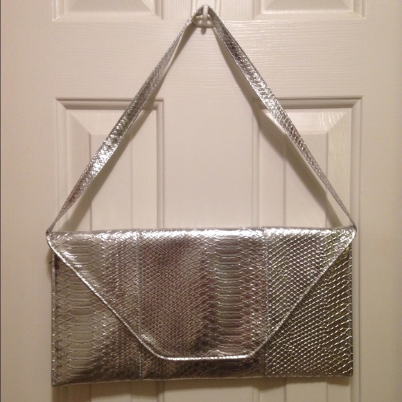 Silver snake skin purse