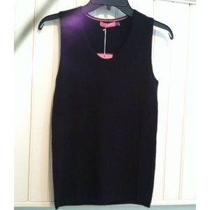 Black Cashmere Sleeveless Tank