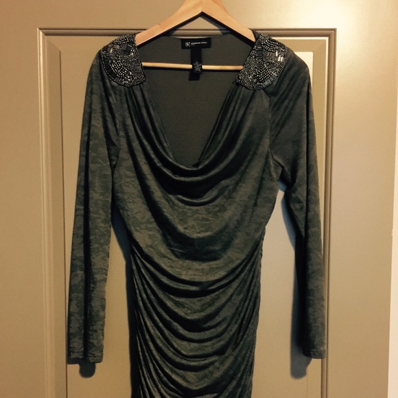 Olive green embellished dress!! 💕