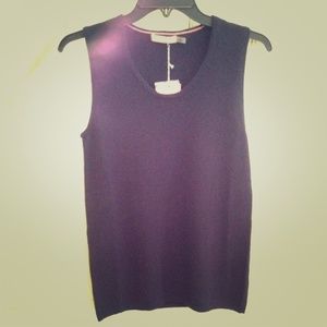 Navy Sleeveless Cashmere Tank