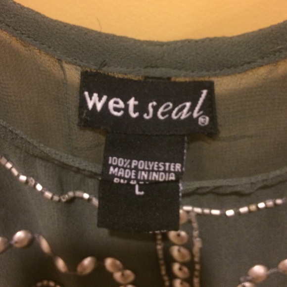 Lg wet seal grey sheer tank w silver embellishment - Picture 3 of 4