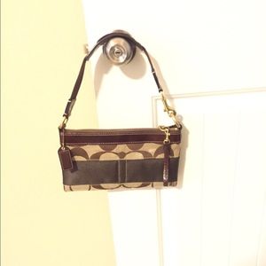 Authentic Coach bag in brown and beige