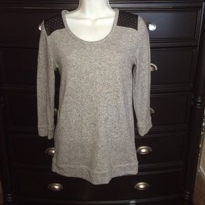 SOLD-Express Faux Leather Star Sweater
