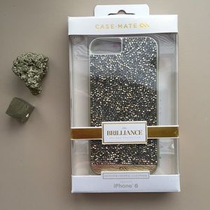 Case-Mate iPhone 6 Case Gold Crystals & Leather