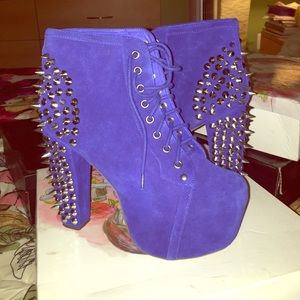 Royal Blue Suede Spiked Litas