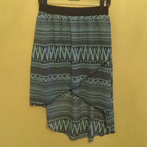 High waisted high low tribal skirt