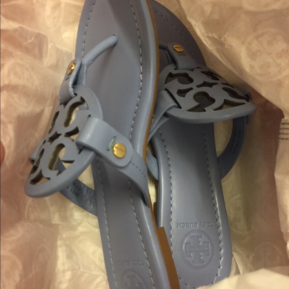 New Tory Burch Miller Sandals size 6.5 Light Blue - Picture 2 of 2