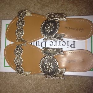 Pierre Dumas Rosetta silver sandals