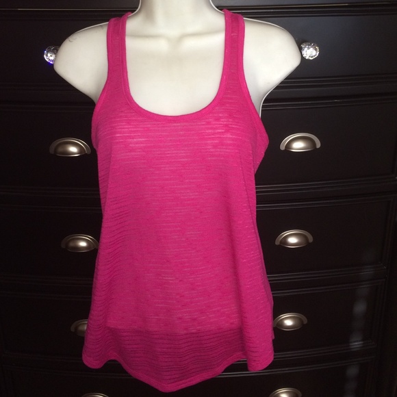Express Racer Back Semi Sheer Pink Tank