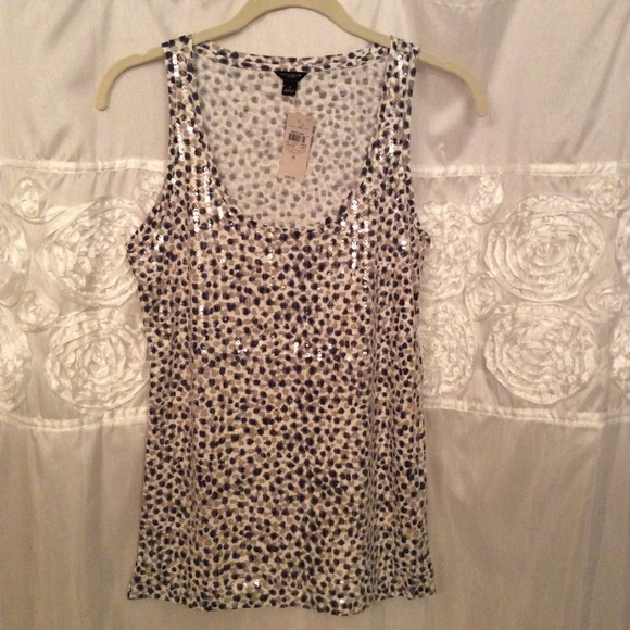Ann Taylor Tops - Sequin leopard print tank top
