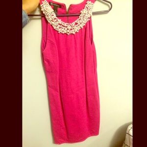 Pink INC dress with pearl neckline