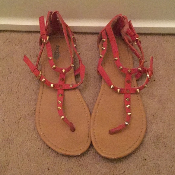 Coral spike sandals