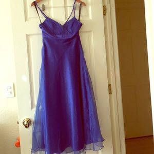 Blue dress, halter top tie