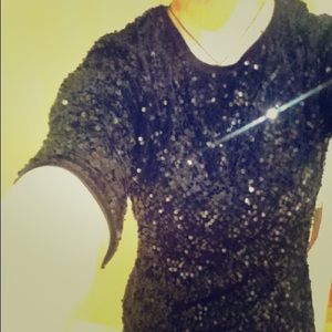 Black sequinned dress