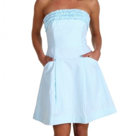 Lilly Pulitzer Ferra Seersucker dress shorely blue