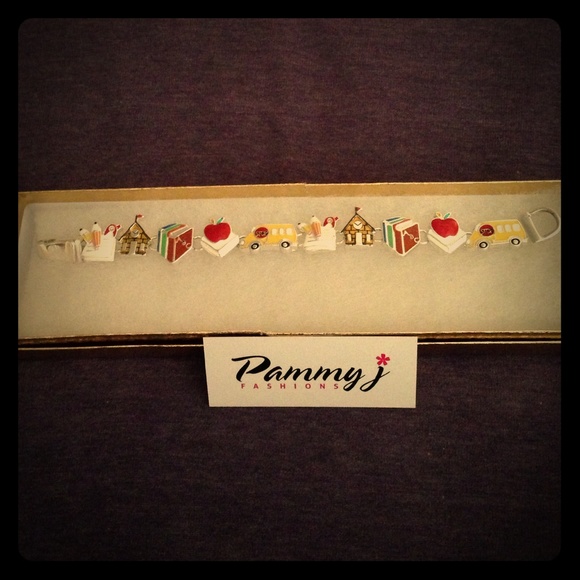 Silvertone Teacher Charm Bracelet