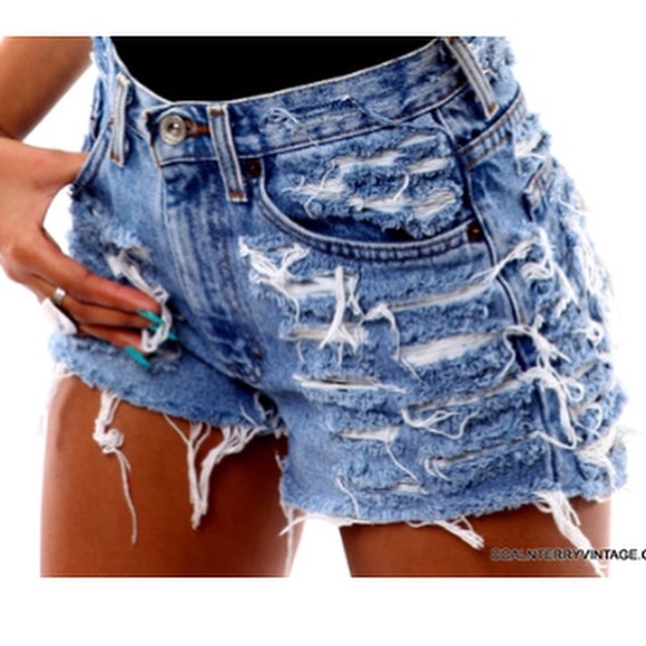 Coal and Terry Rhianna cutoff denim shorts