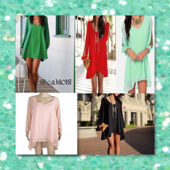 NWT Mint Green Chiffon Mini Dress w/Open Arm - Picture 3 of 4