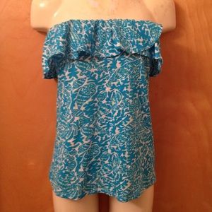 Lily Pulitzer lobster nautical strapless top