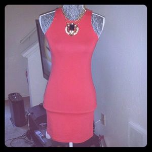 H & M Orange Plain Dress