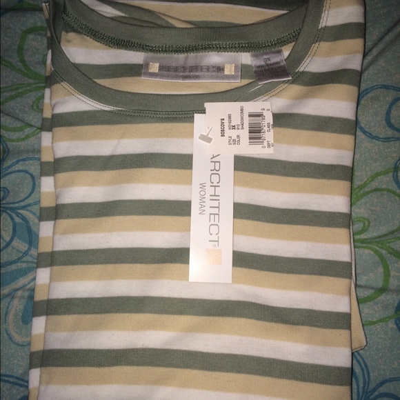 Women's green striped shirt