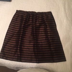 Black/brown metallic madewell a line striped skirt