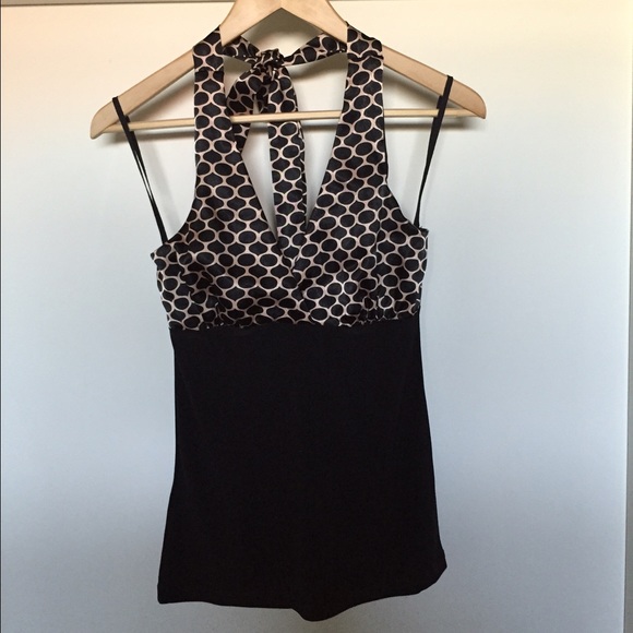 Black and light gold halter