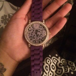 Purple cheetah watch.