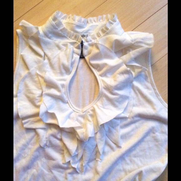 Cream Colored Top with Ruffles - Picture 2 of 2