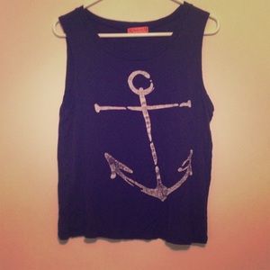 ⛵️ navy Anchor muscle tee ⛵️