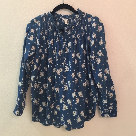 J Crew Denim Print Popover