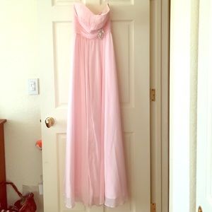 Prom dress Strapless floor length baby pink dress