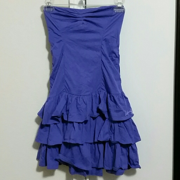 tube ruffle dress purple billabong