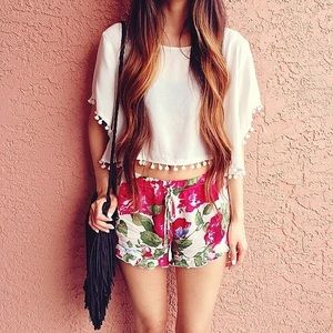 Floral Ruffle Soft Festival Shorts