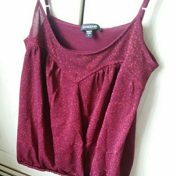 Sparkly Burgundy/Red Bebe Top