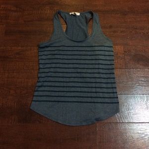 Blue stripped tank top.