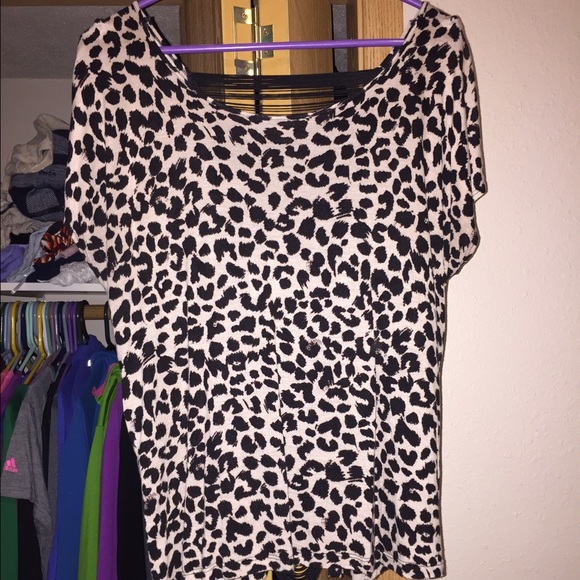 Leopard Print Blouse with Stringy Back