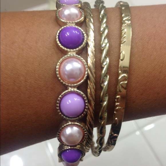 Lavender and gold bracelet bundle.