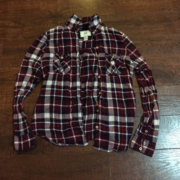 Red, blue and white flannel.