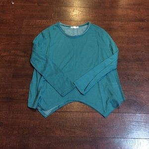 Teal cotton sweater.