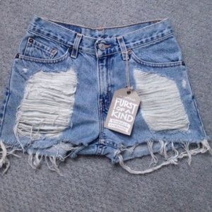 Lf distressed jean shorts